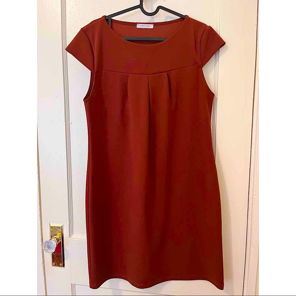 Maroon knee length dress, Made in Italy, size M